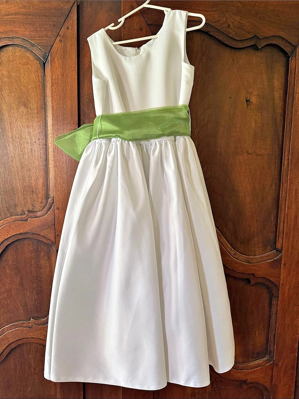 TipTop Girls Formal Dress White & Green Girls 7